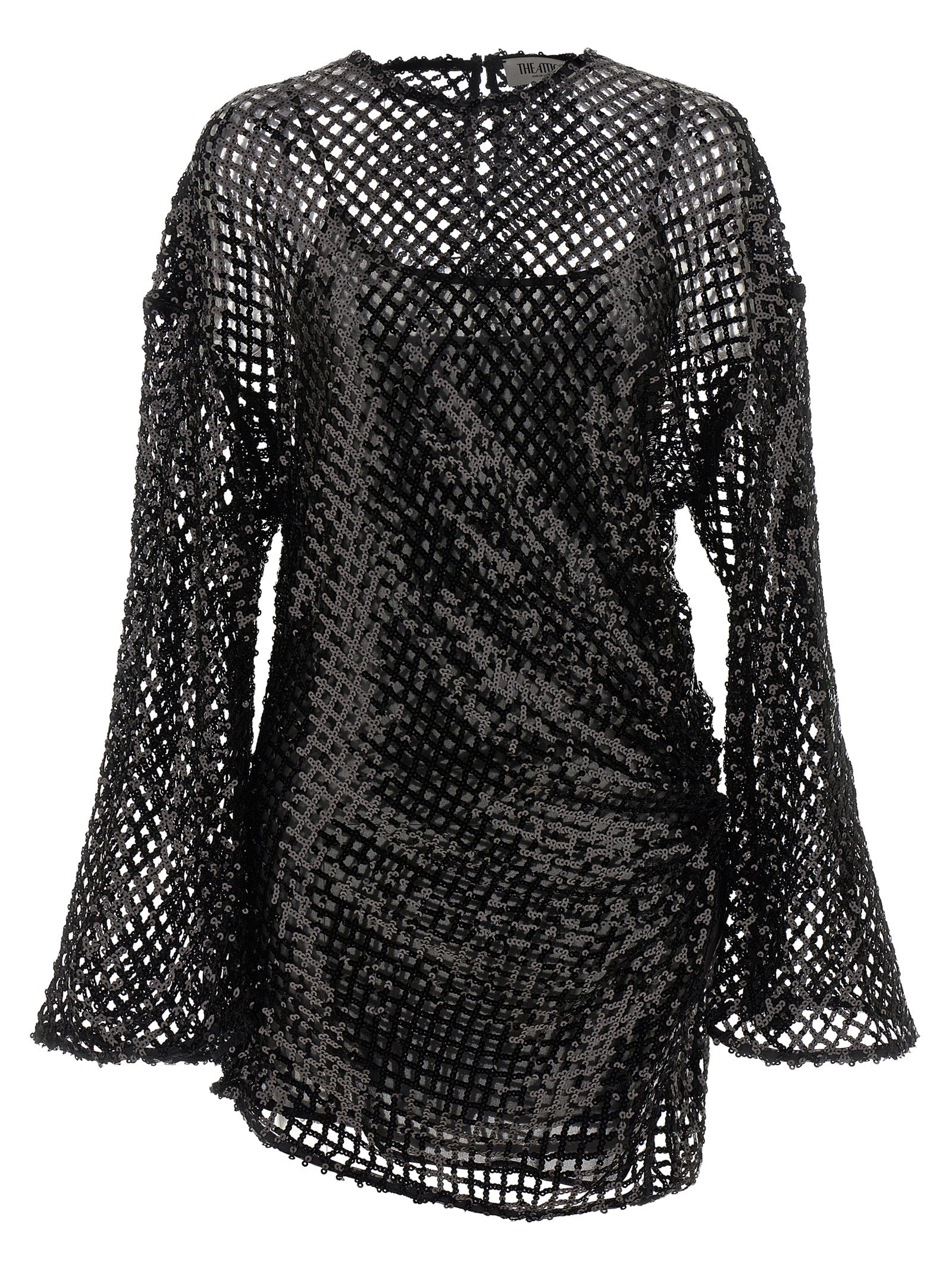 The Attico Schwarzes Polyester-Kurzkleid