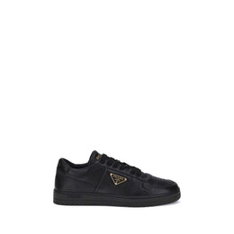 Prada Schwarze Bos Taurus Kalbsleder Low-Top-Sneaker