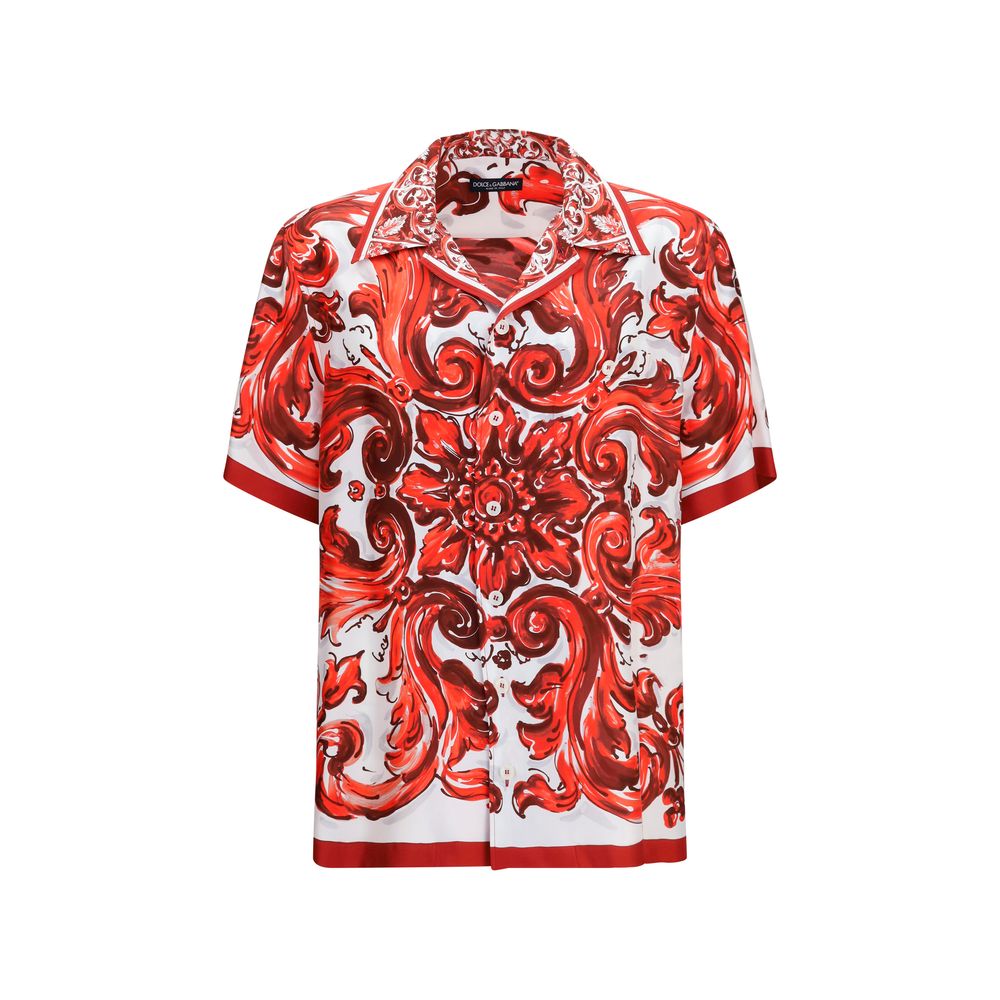 Dolce & Gabbana Mehrfarbiges Seidenhemd mit Muster