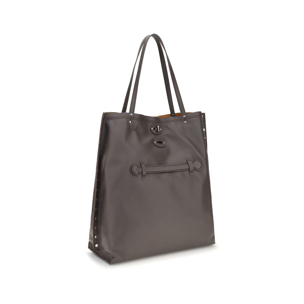 Zanellato Graue Bos Taurus Kalbsleder Schultertasche