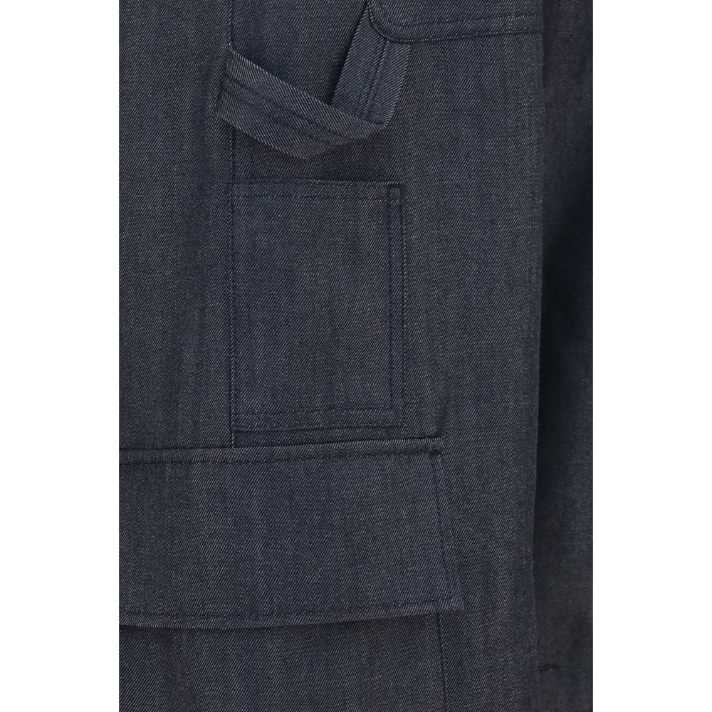 Balenciaga Blaue Oves Aries Cargo-Hose aus Wolle