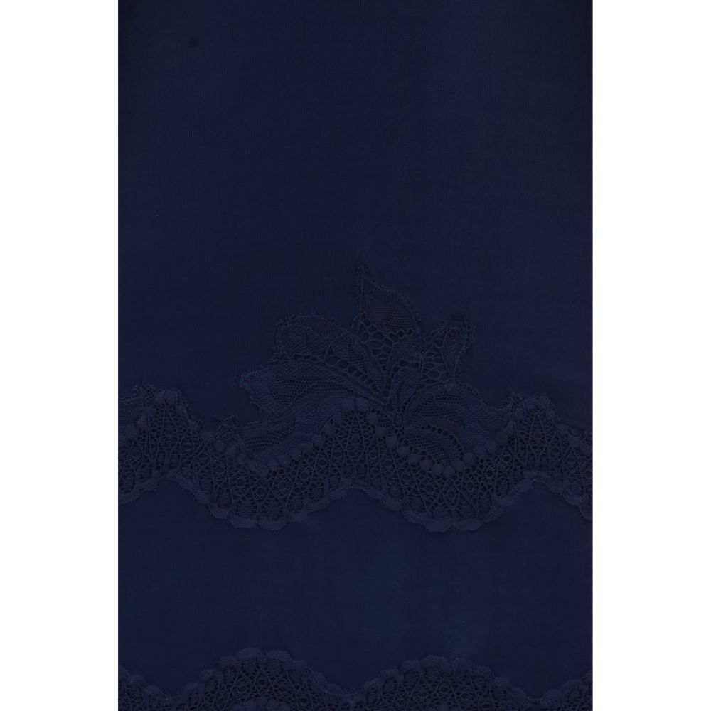 Rabanne Langes blaues Kleid aus Polyamid