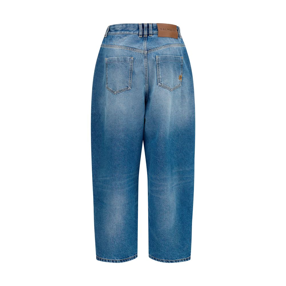 Balmain Blaue Baumwolljeans im Relaxed Fit