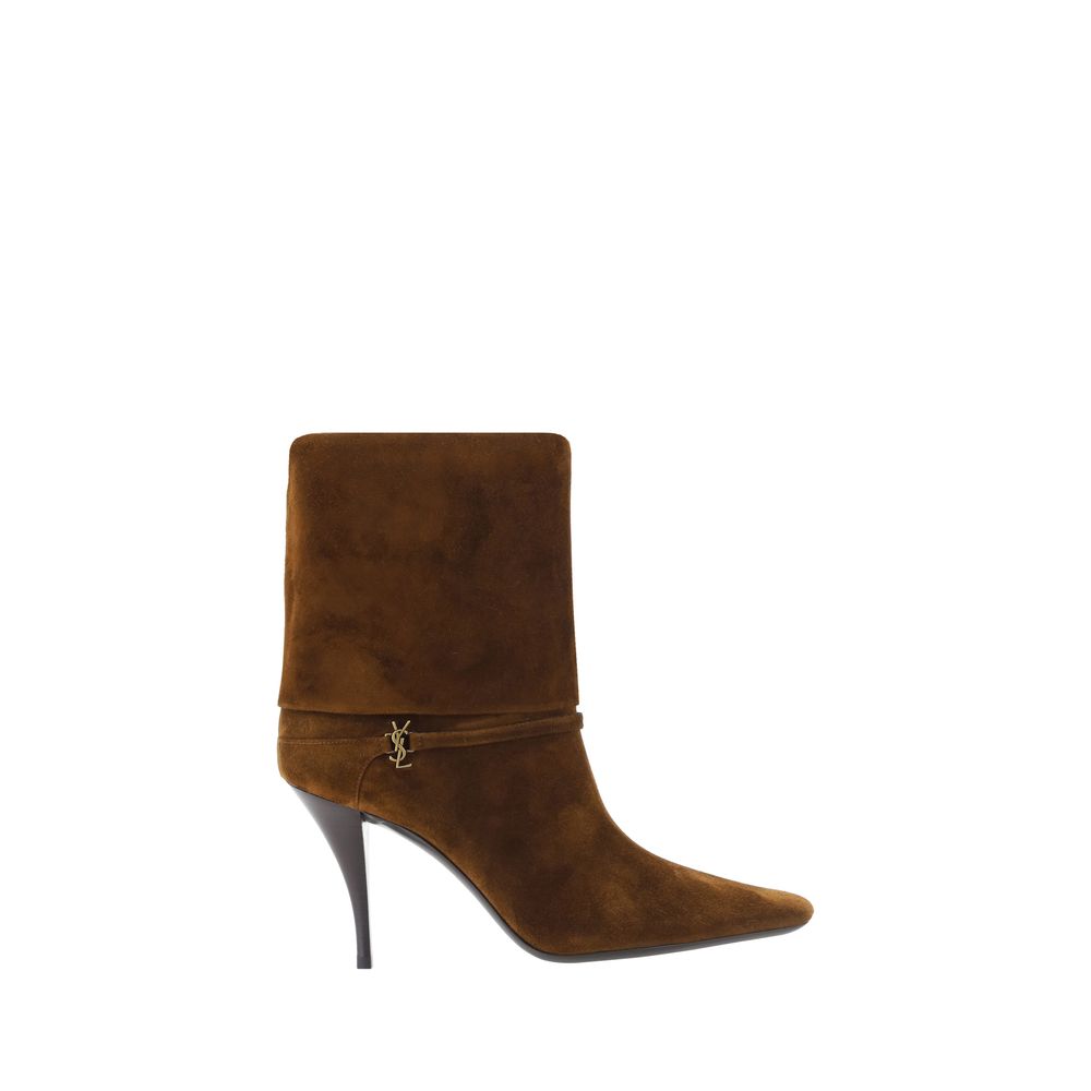 Saint Laurent Braune Ankle Boots aus Kalbsleder Bos Taurus
