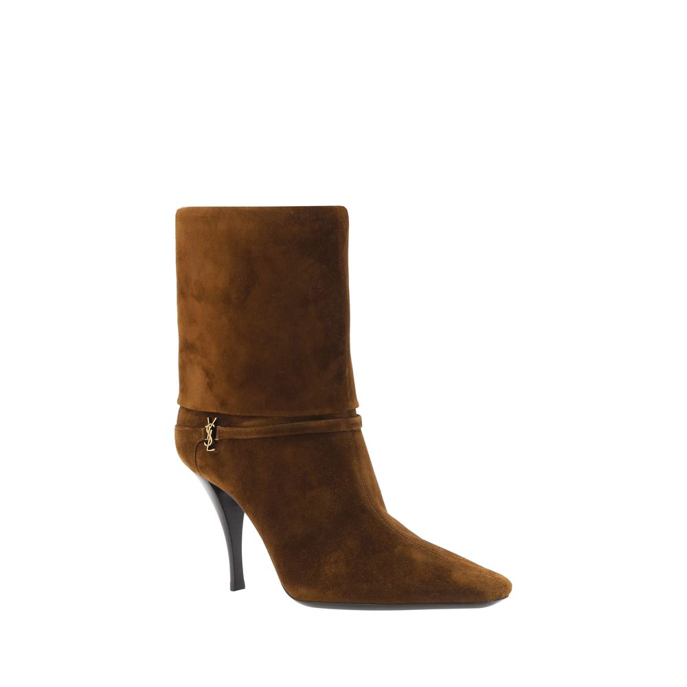 Saint Laurent Braune Ankle Boots aus Kalbsleder Bos Taurus