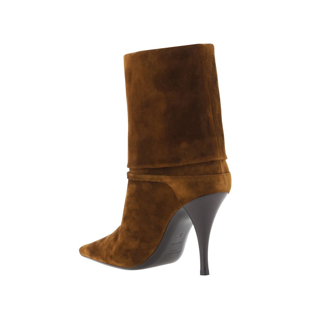 Saint Laurent Braune Ankle Boots aus Kalbsleder Bos Taurus