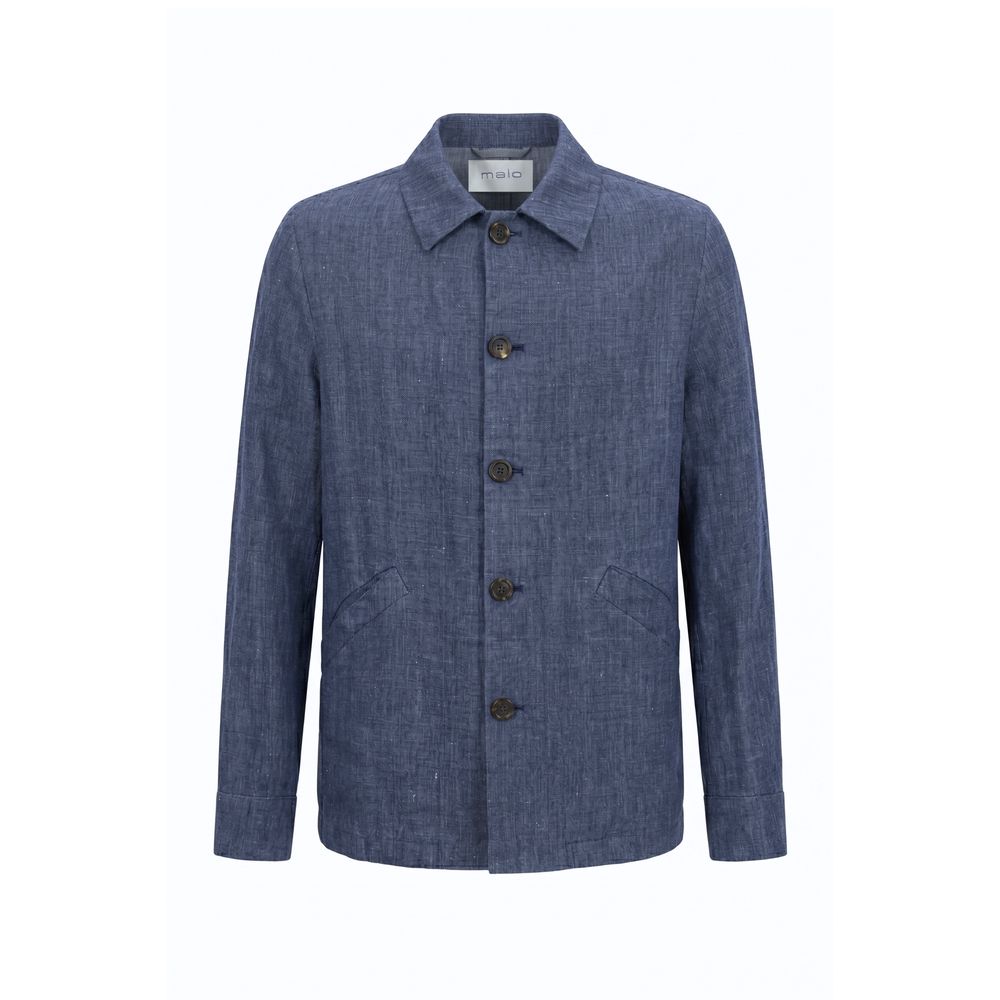 Malo Blaue Leinenjacke für Herren