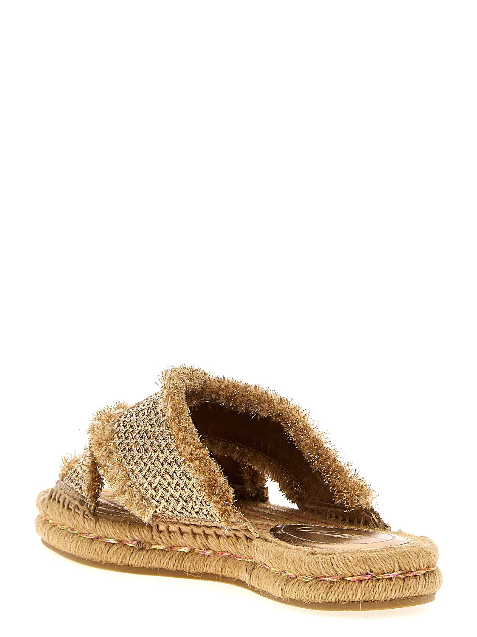 Jimmy Choo Goldene Textil-Slipper