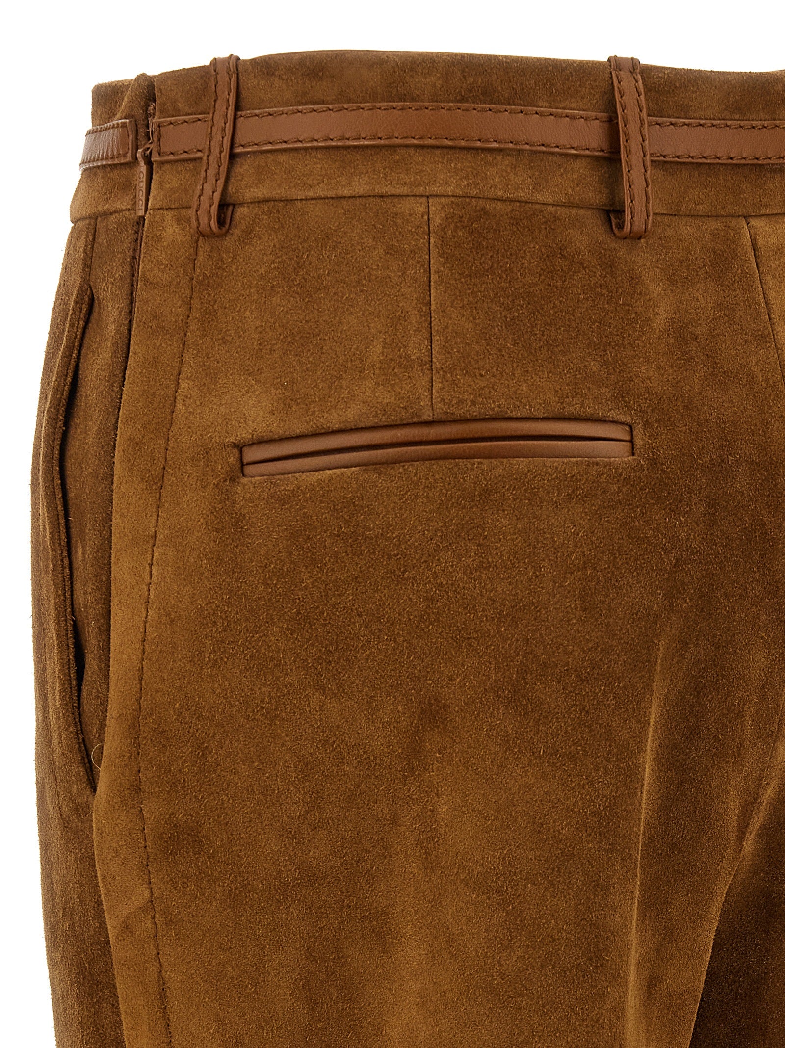 Gucci Braune Kalbslederhose