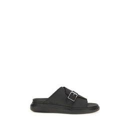 Alexander McQueen Schwarze Bos Taurus Kalbsleder Plateau-Sandalen