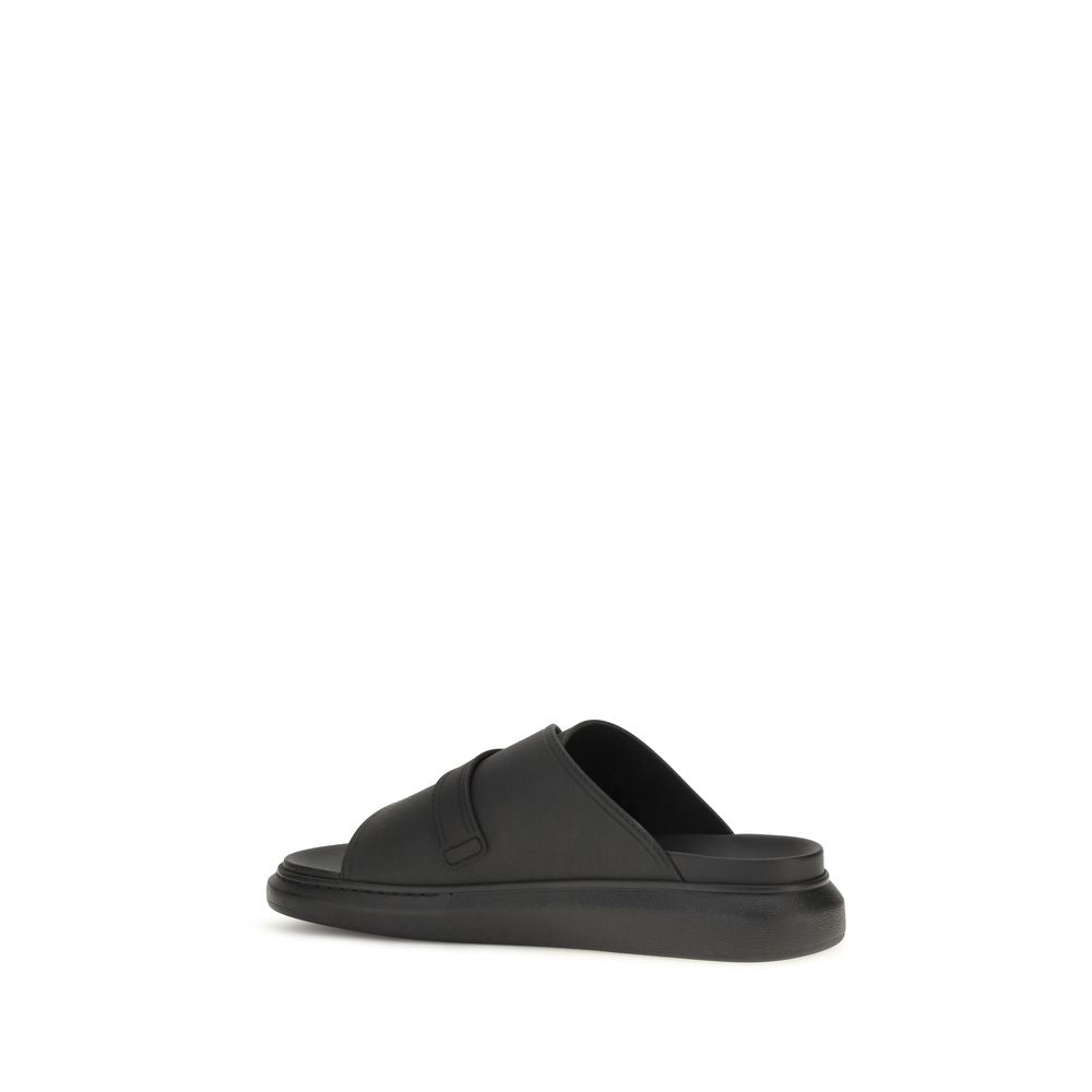 Alexander McQueen Schwarze Bos Taurus Kalbsleder Plateau-Sandalen