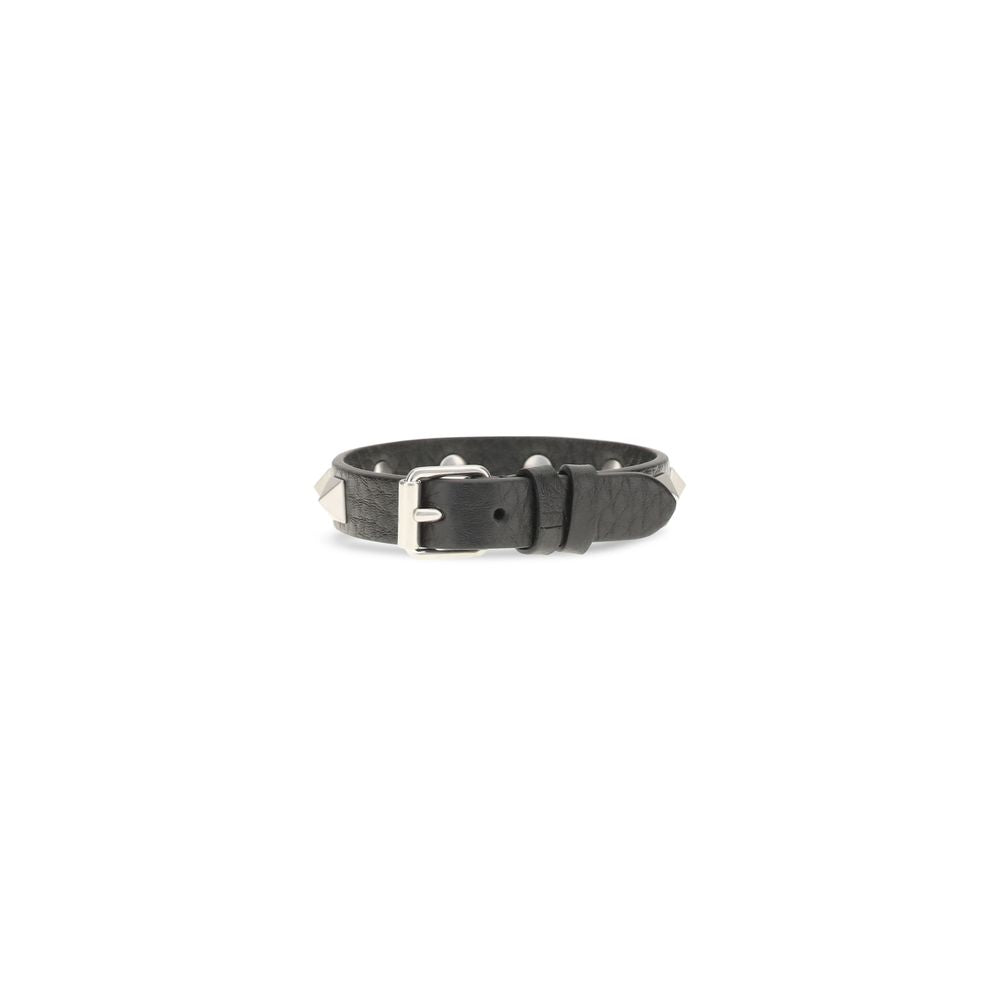 Valentino Garavani Schwarzes Kalbsleder-Armband Bos Taurus