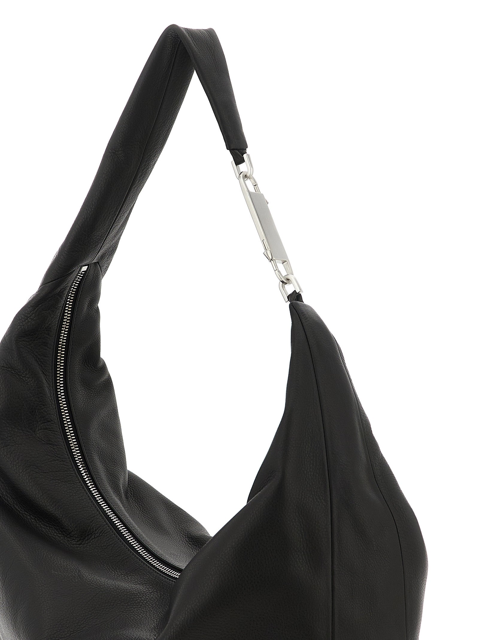 Rick Owens Schwarze Kalbsleder-Schultertasche