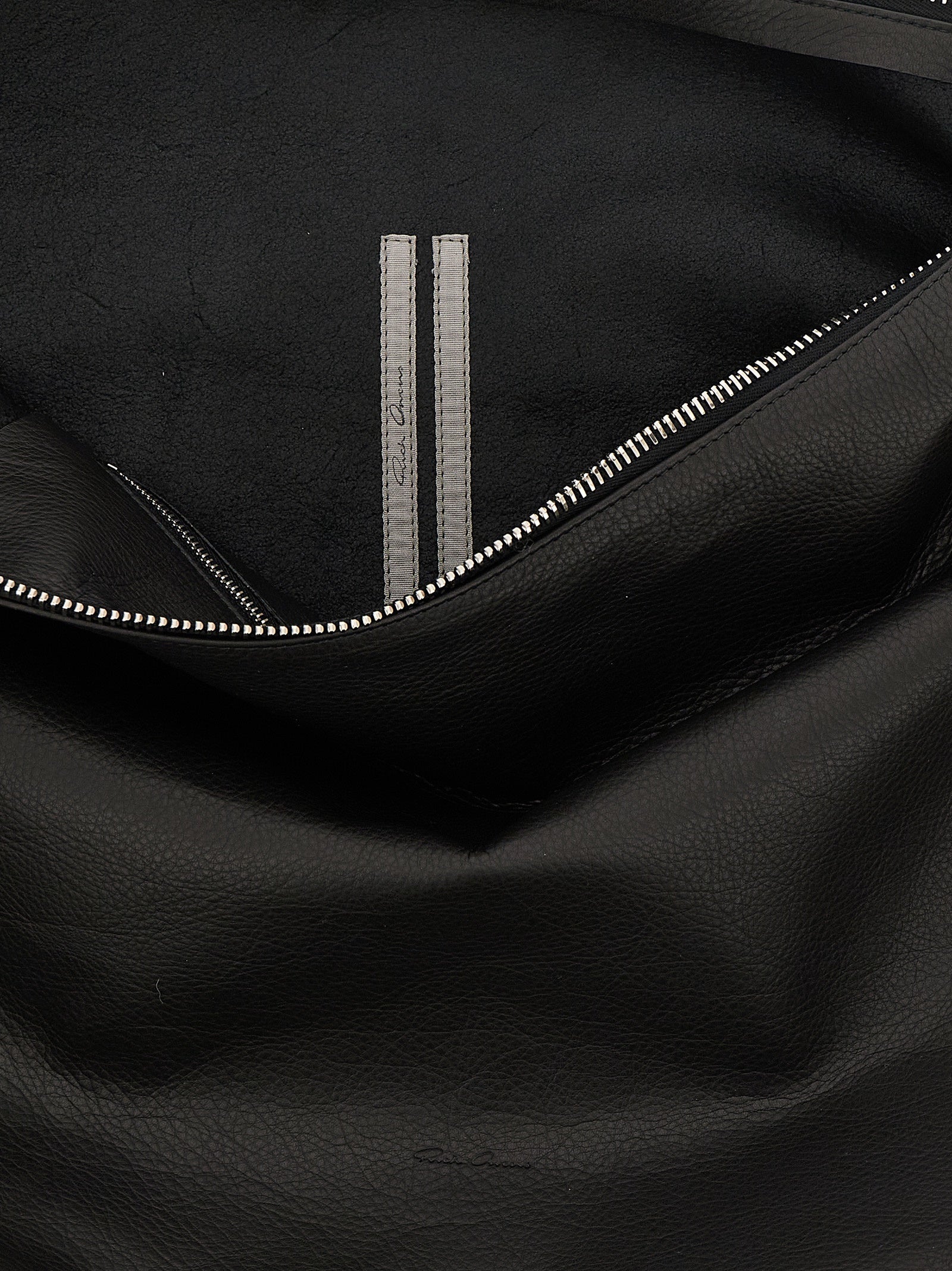 Rick Owens Schwarze Kalbsleder-Schultertasche