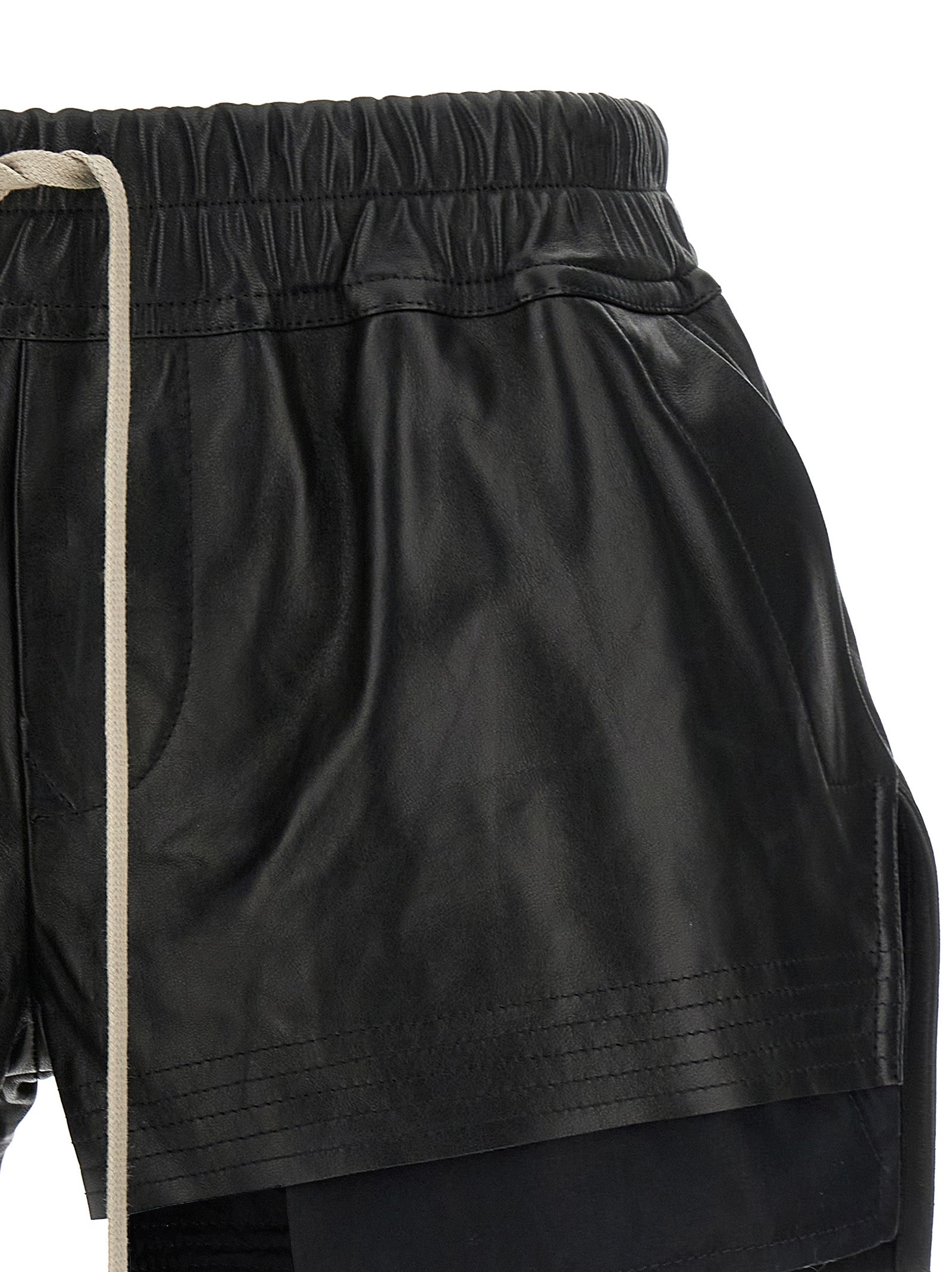 Rick Owens Schwarze Bermuda-Shorts aus Lammleder