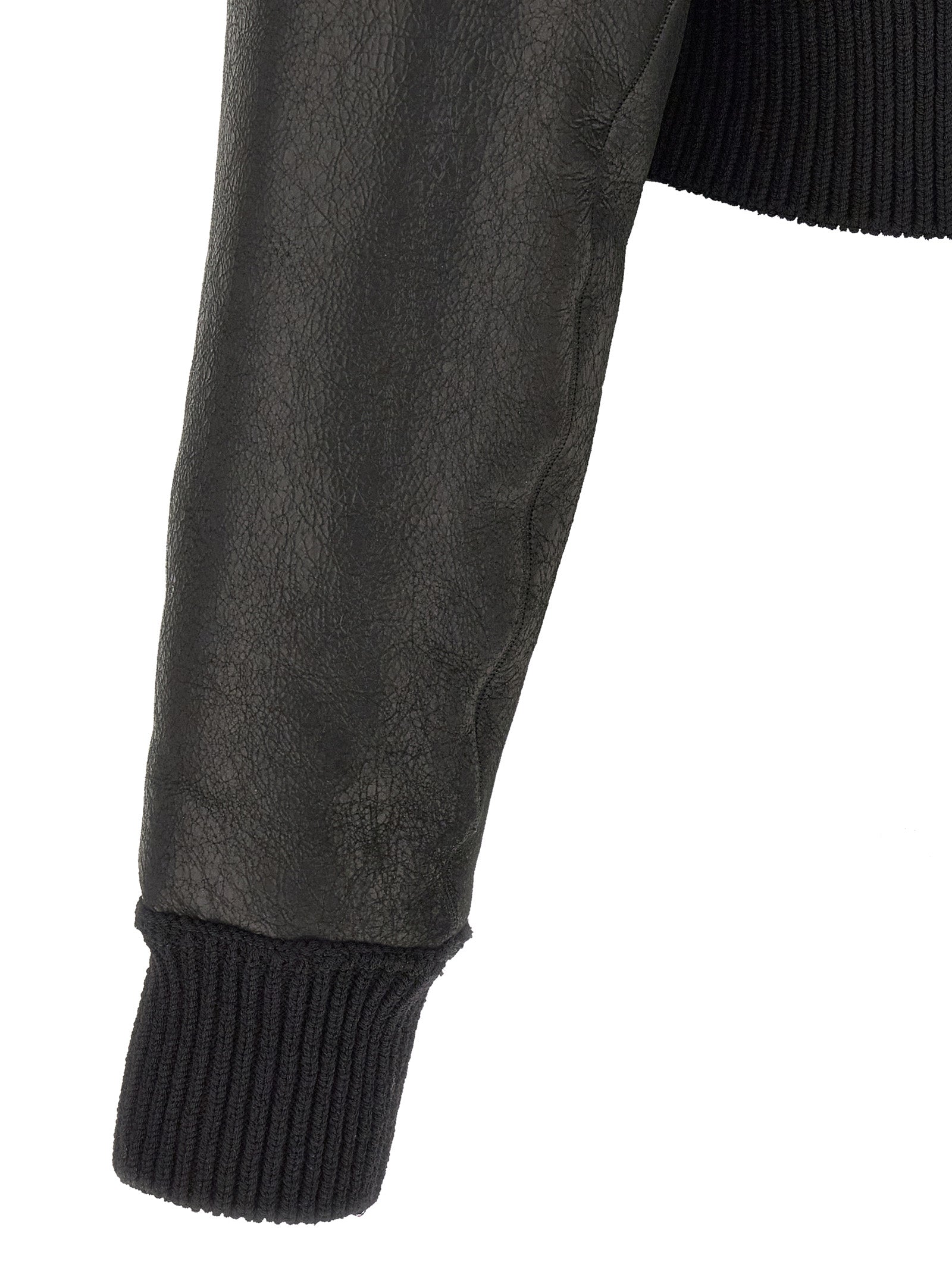 Rick Owens Schwarze Lammfell-Lederjacke