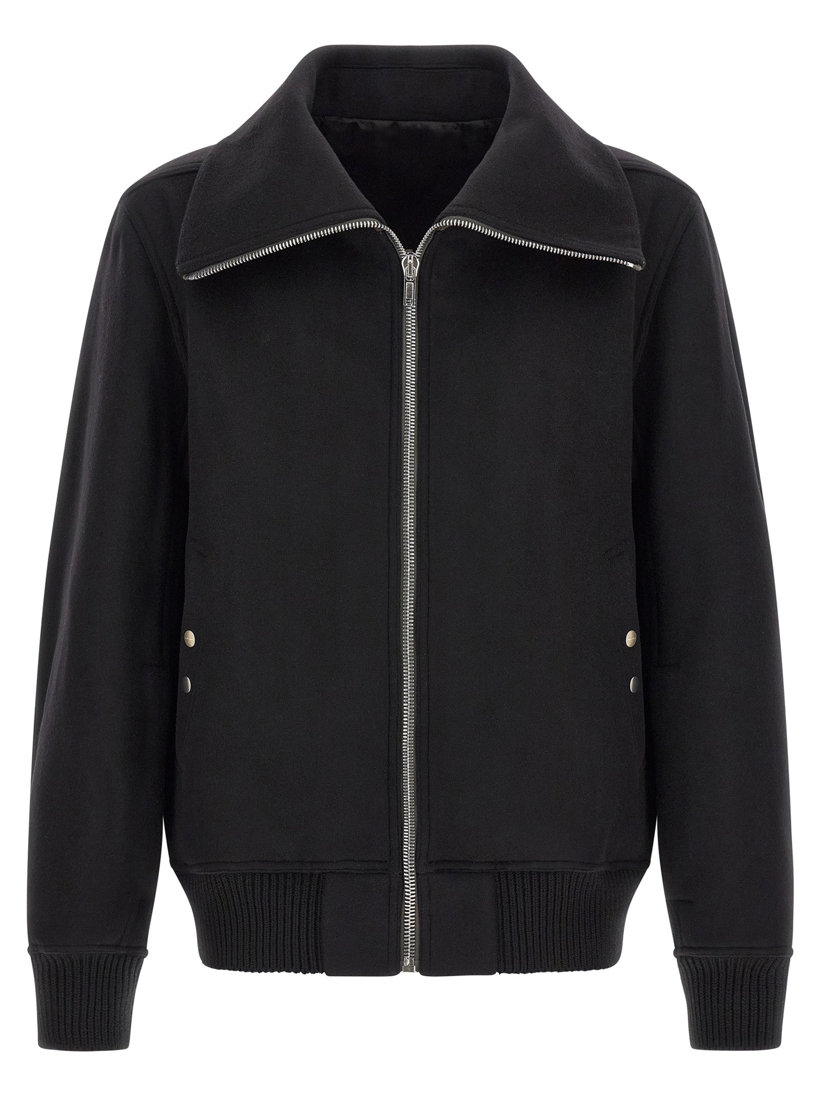 Rick Owens Schwarzer Bomber aus reiner Schurwolle