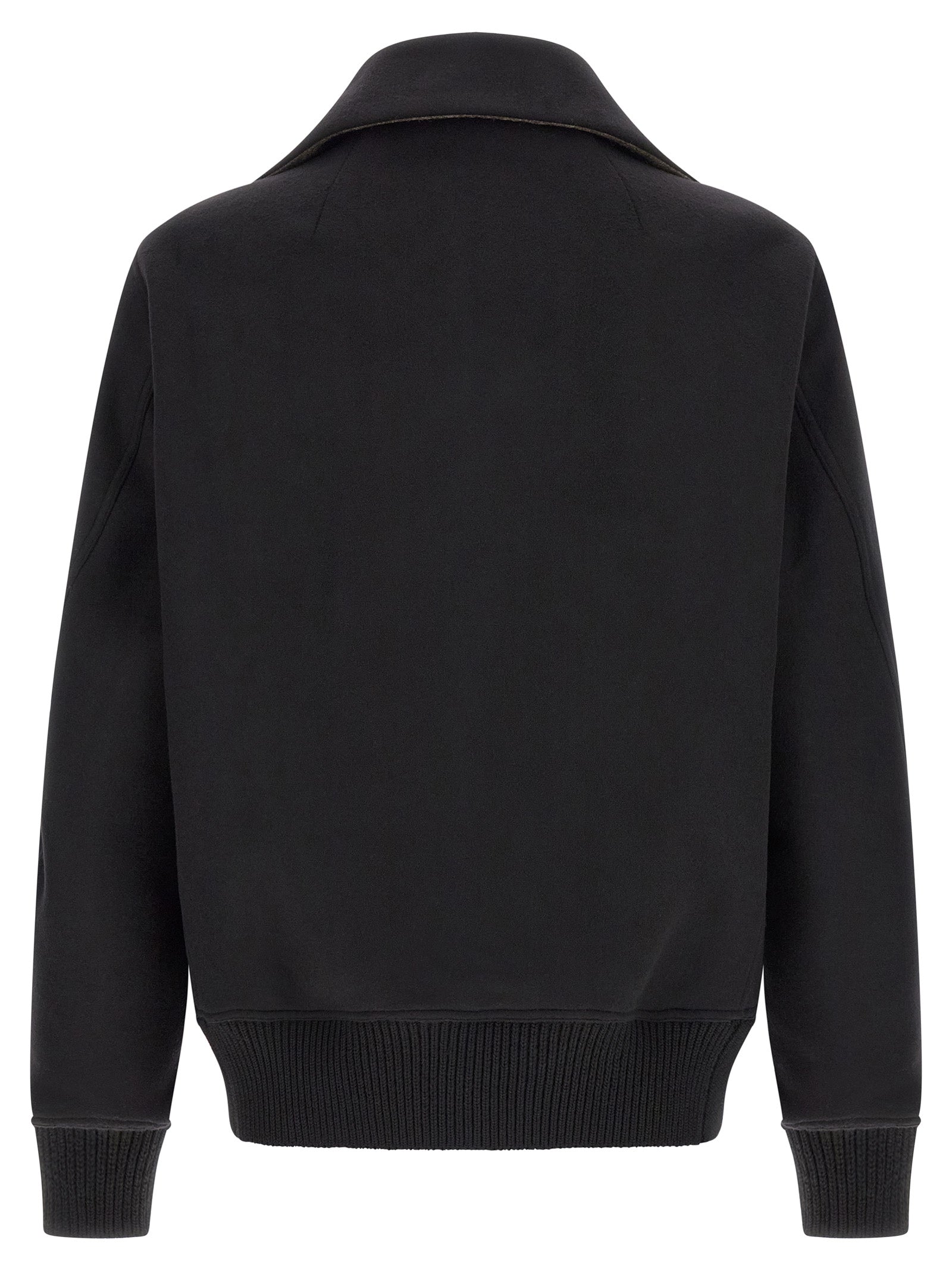 Rick Owens Schwarzer Bomber aus reiner Schurwolle