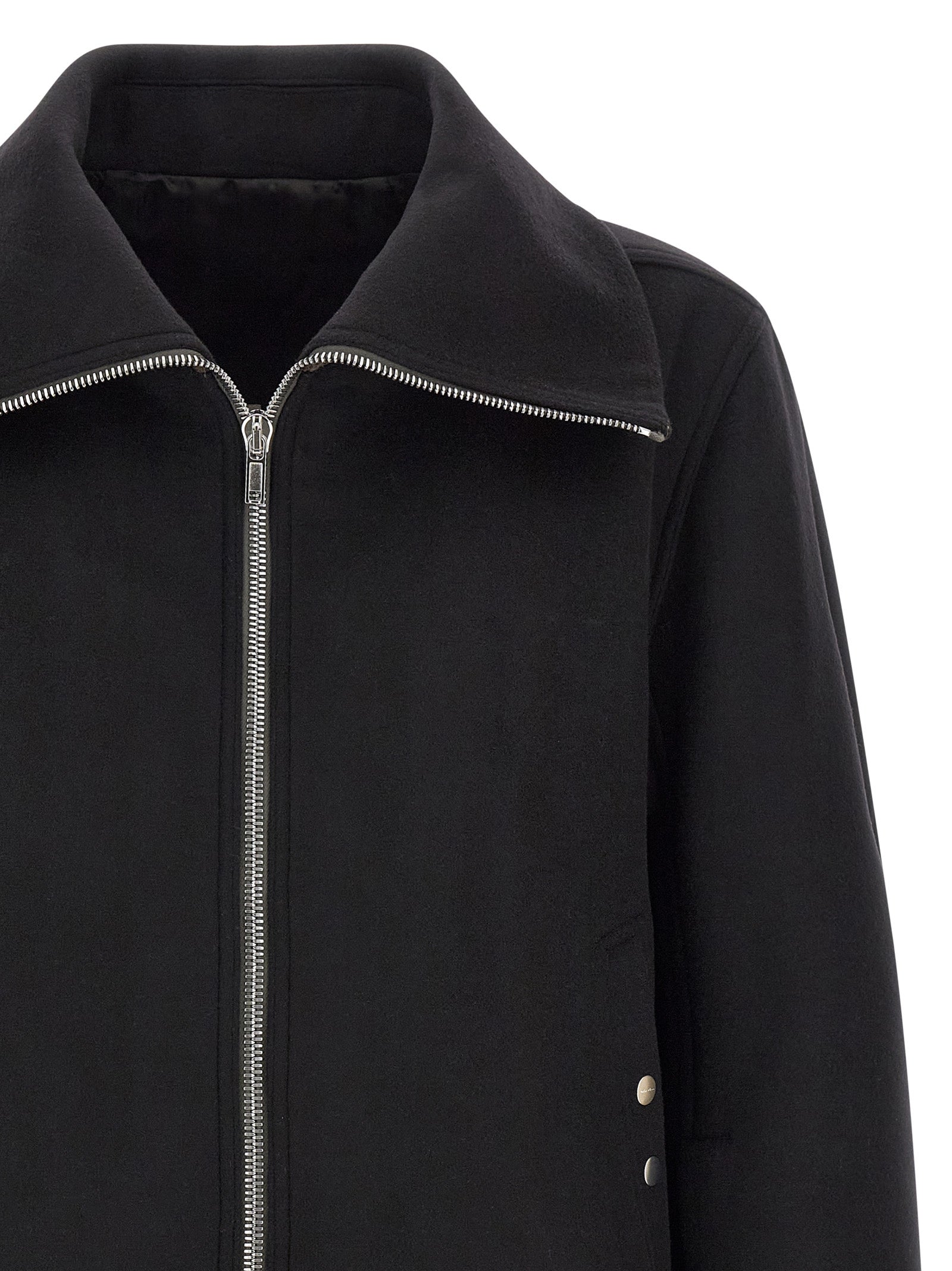 Rick Owens Schwarzer Bomber aus reiner Schurwolle