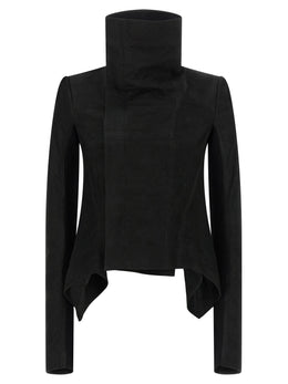 Rick Owens Schwarze Lammlederjacke