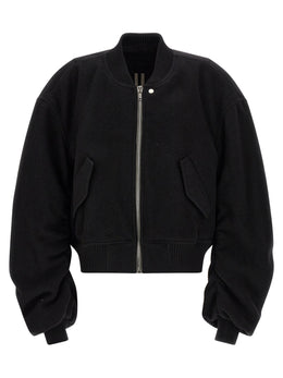 Rick Owens Schwarzer Bomber aus reiner Schurwolle