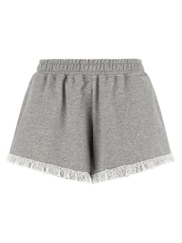 Ganni Graue Bio-Baumwoll-Bermudashorts