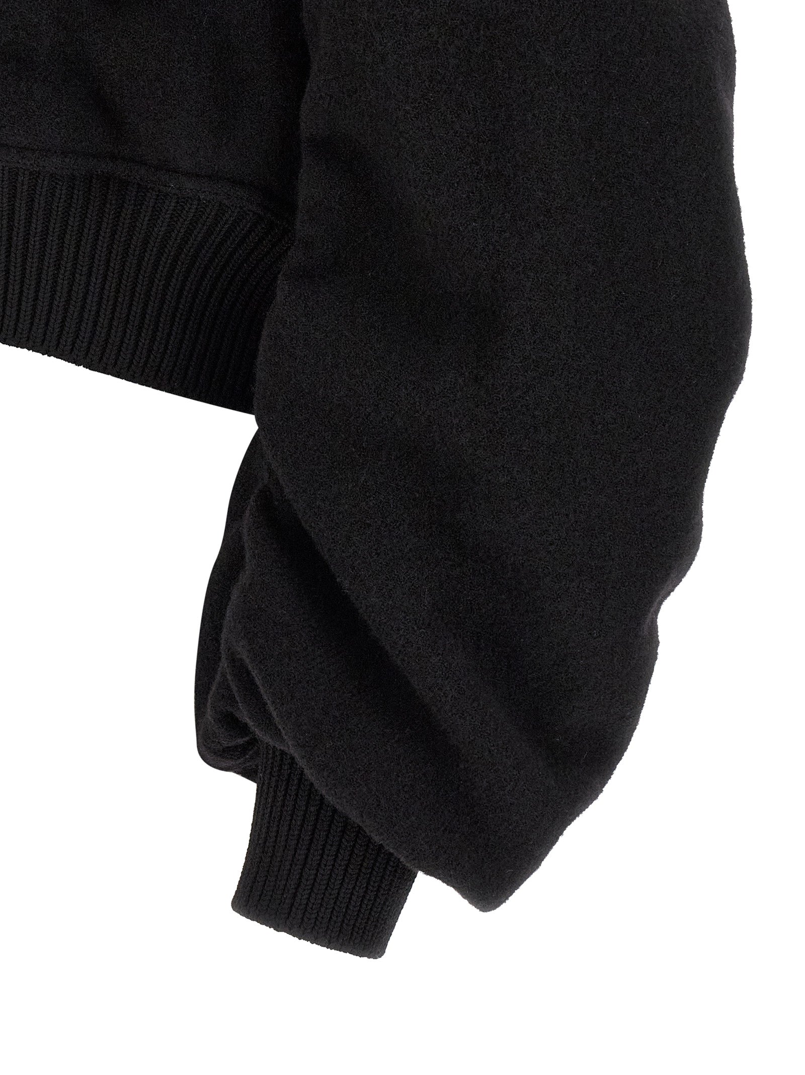Rick Owens Schwarzer Bomber aus reiner Schurwolle