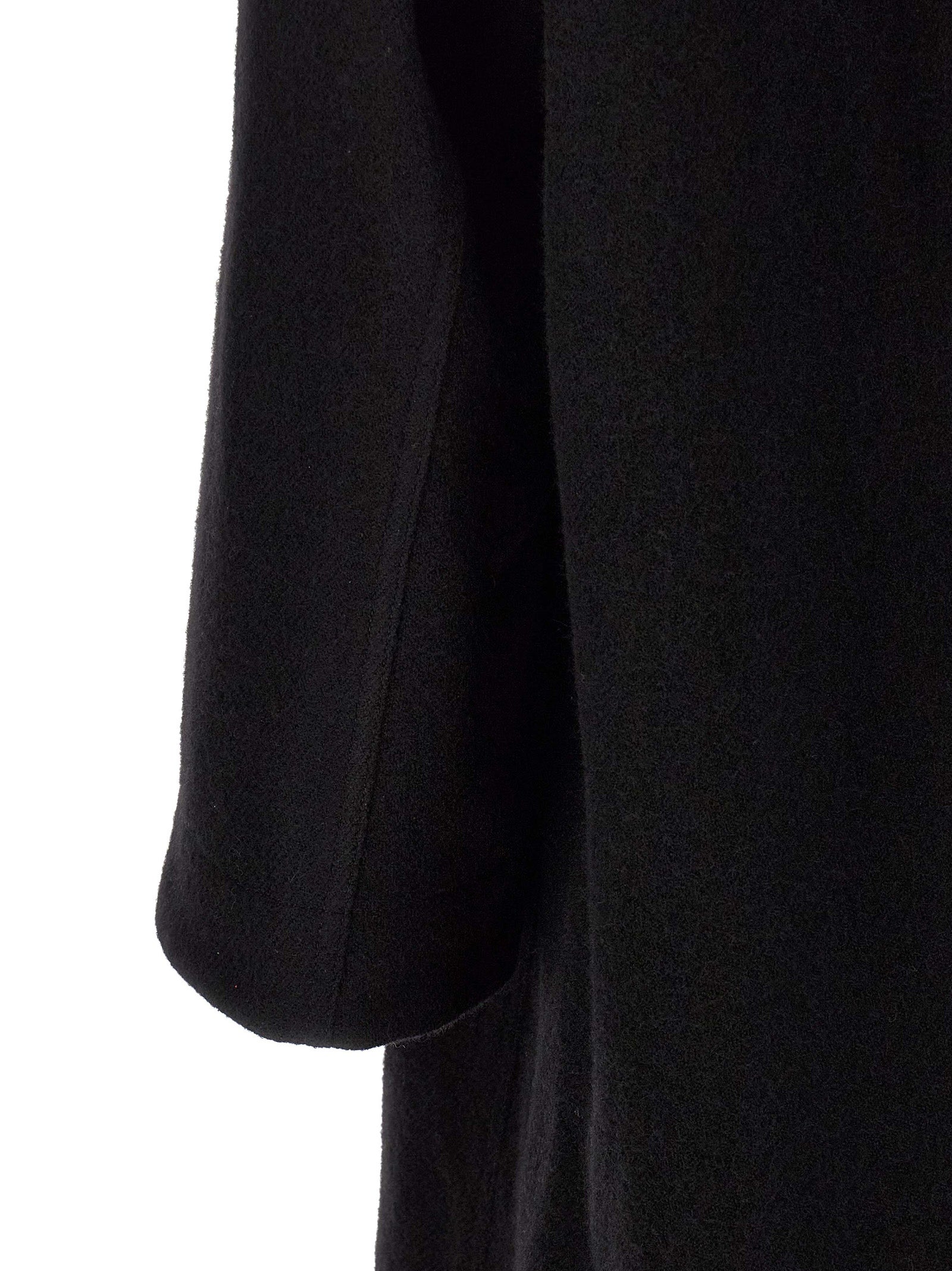 Rick Owens Schwarzer Wollmantel aus reiner Schurwolle