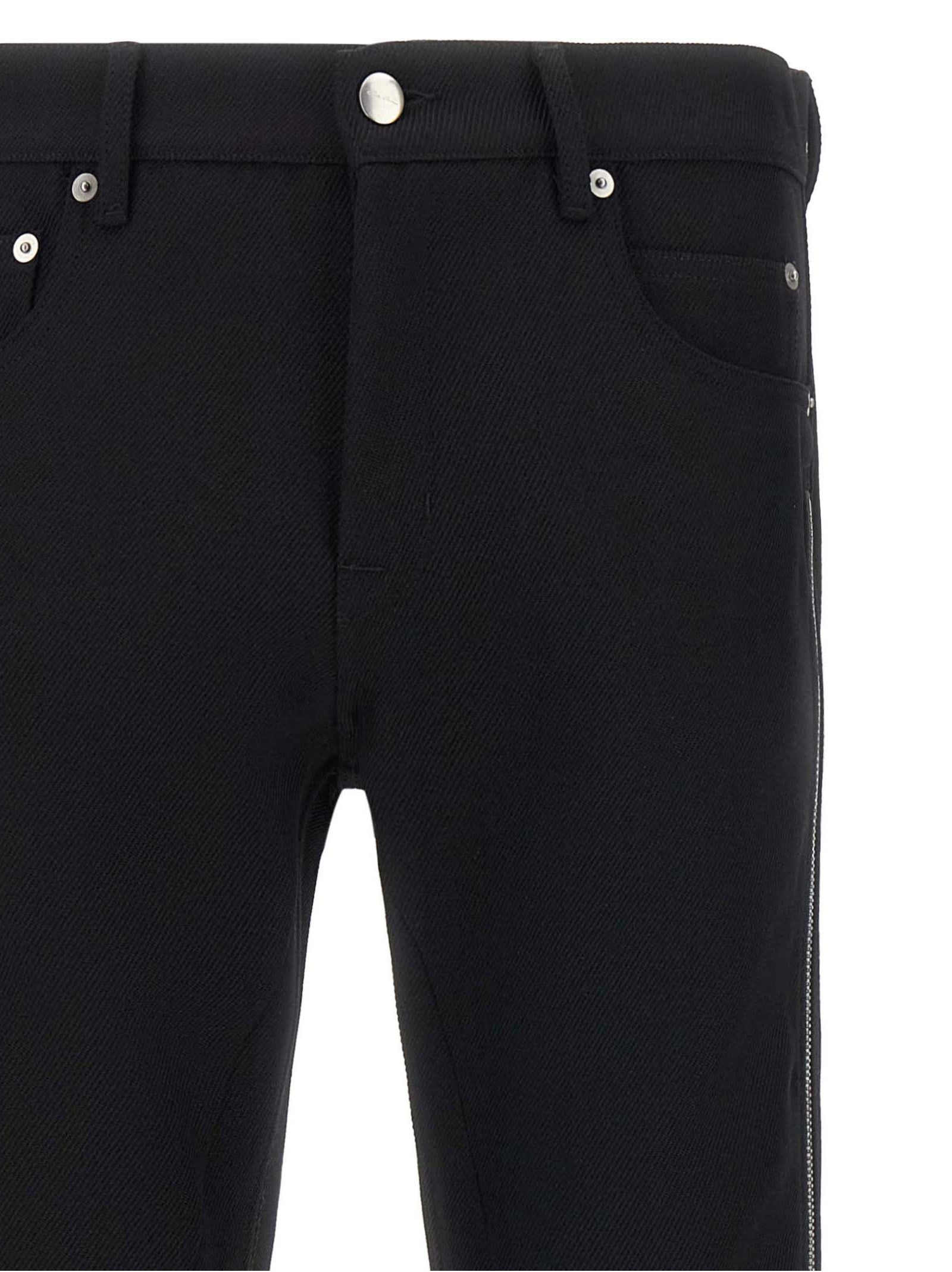 Rick Owens Schwarze Hose aus Schurwolle