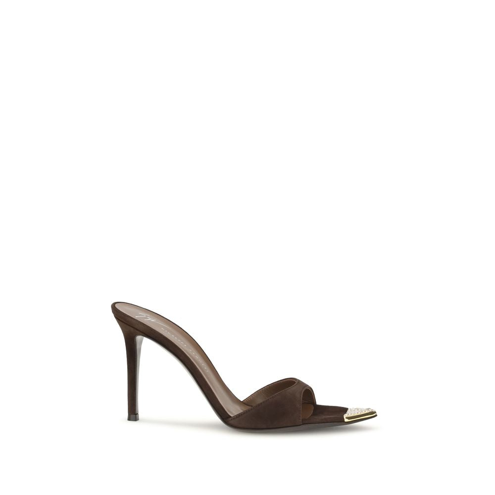 Giuseppe Zanotti Braune Kalbsleder Bos Taurus Stiletto-Sandalen