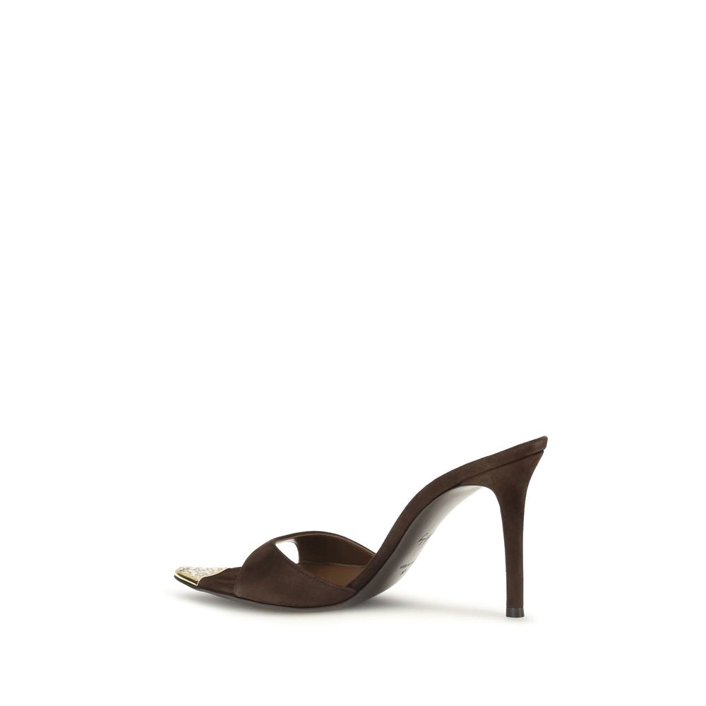 Giuseppe Zanotti Braune Kalbsleder Bos Taurus Stiletto-Sandalen