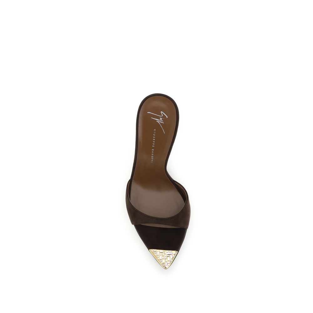 Giuseppe Zanotti Braune Kalbsleder Bos Taurus Stiletto-Sandalen