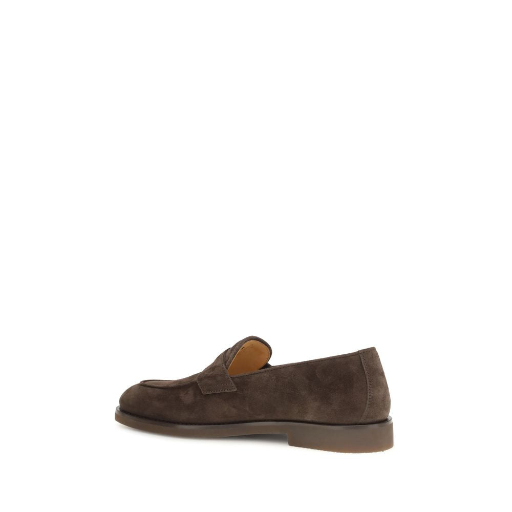 Brunello Cucinelli Braune Kalbsleder Bos Taurus Loafer zum Hineinschlüpfen