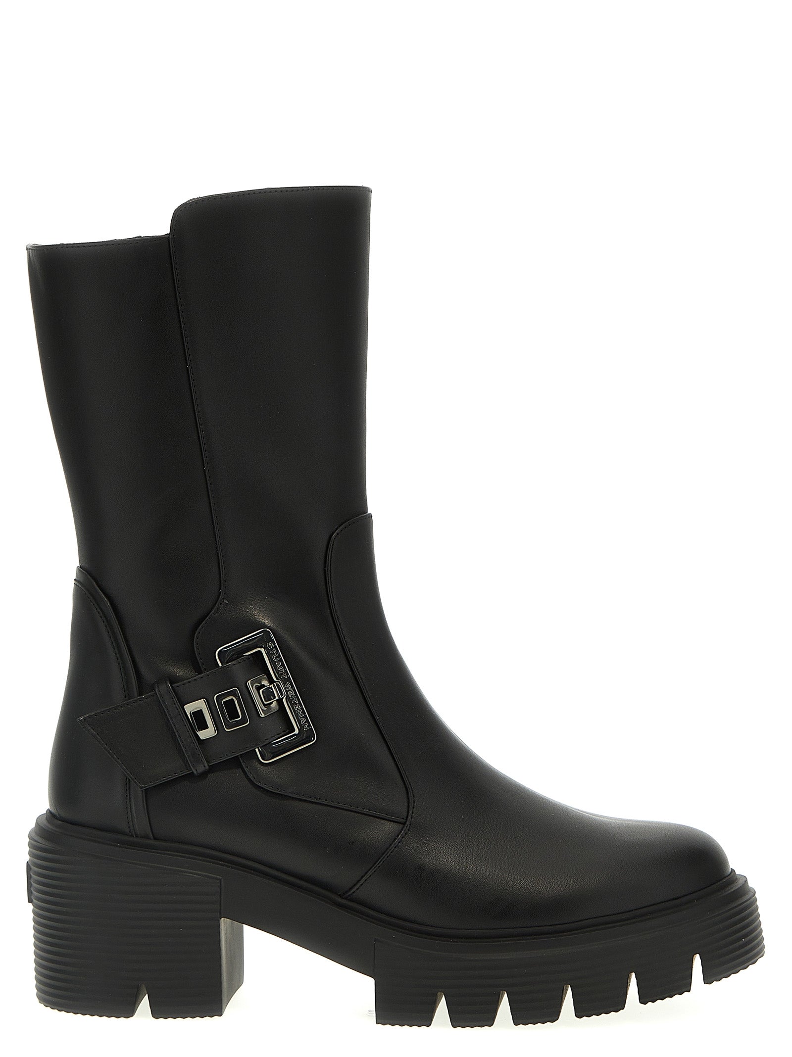 Stuart Weitzman Schwarze Stiefeletten aus Kalbsleder