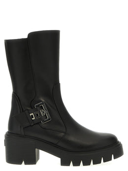 Stuart Weitzman Schwarze Stiefeletten aus Kalbsleder