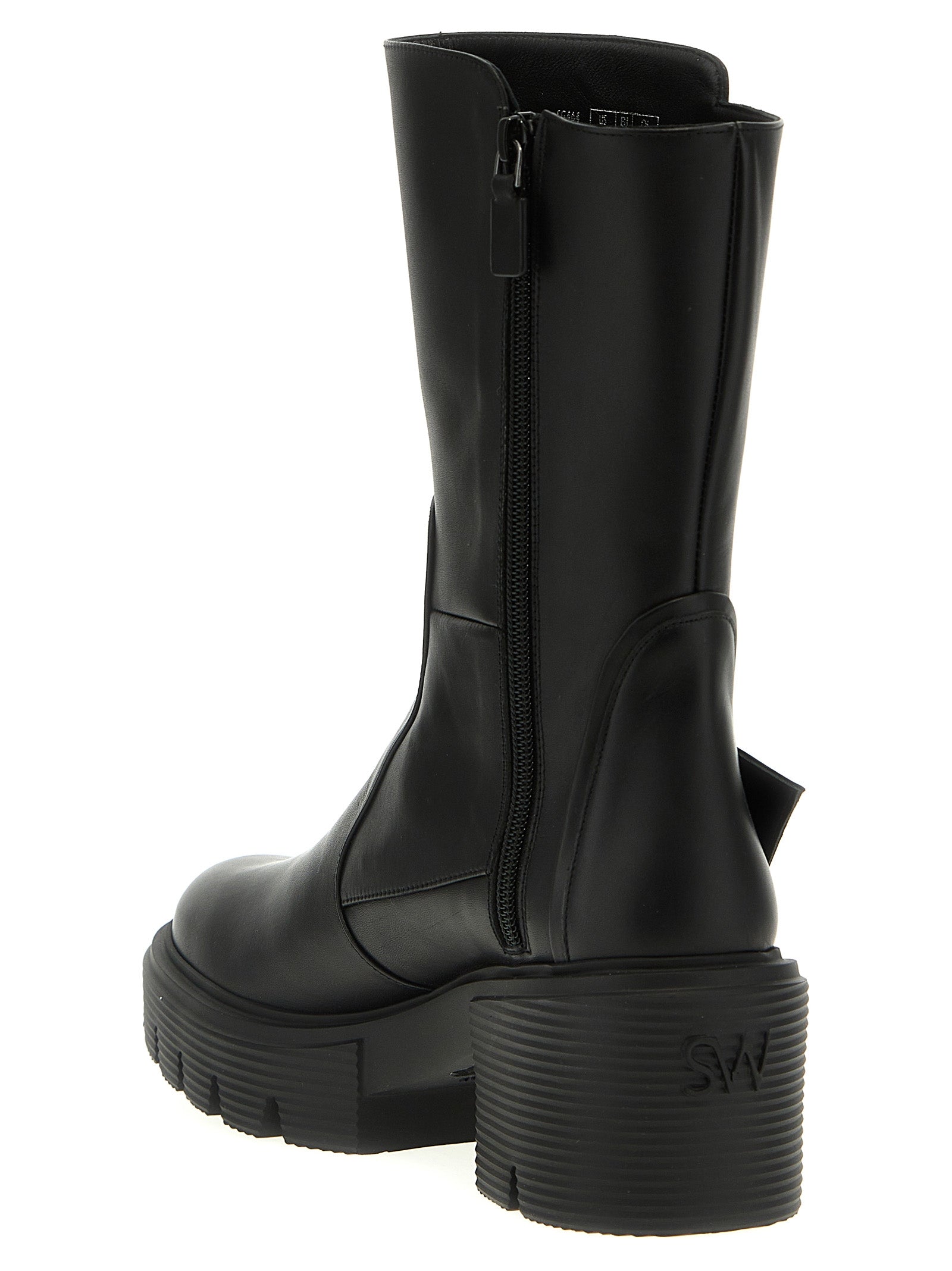 Stuart Weitzman Schwarze Stiefeletten aus Kalbsleder