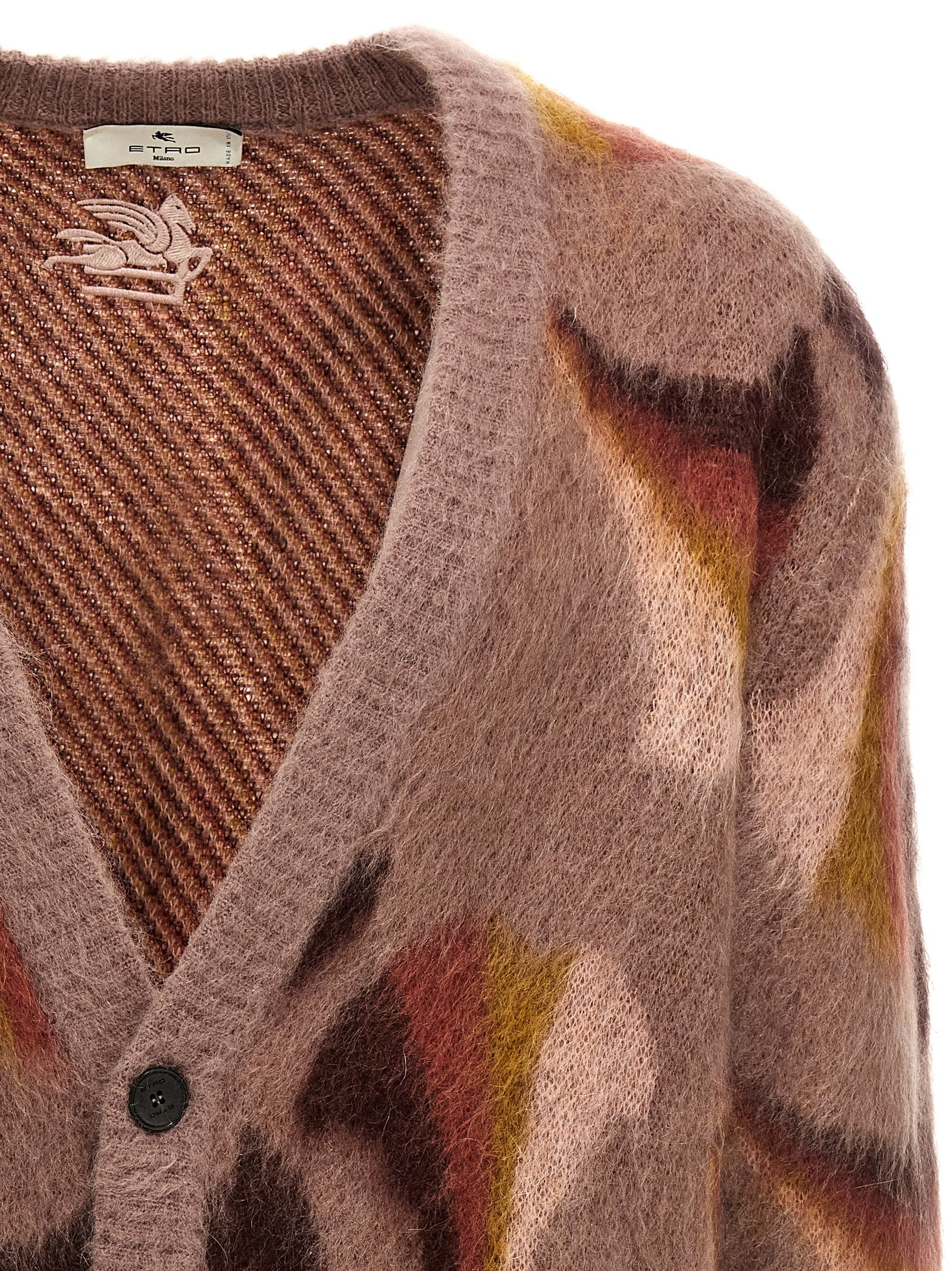 Etro Mehrfarbige Wollstrickjacke