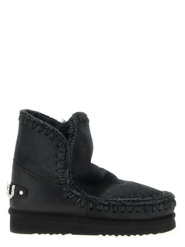 Mou Schwarze Stiefeletten aus Lammleder