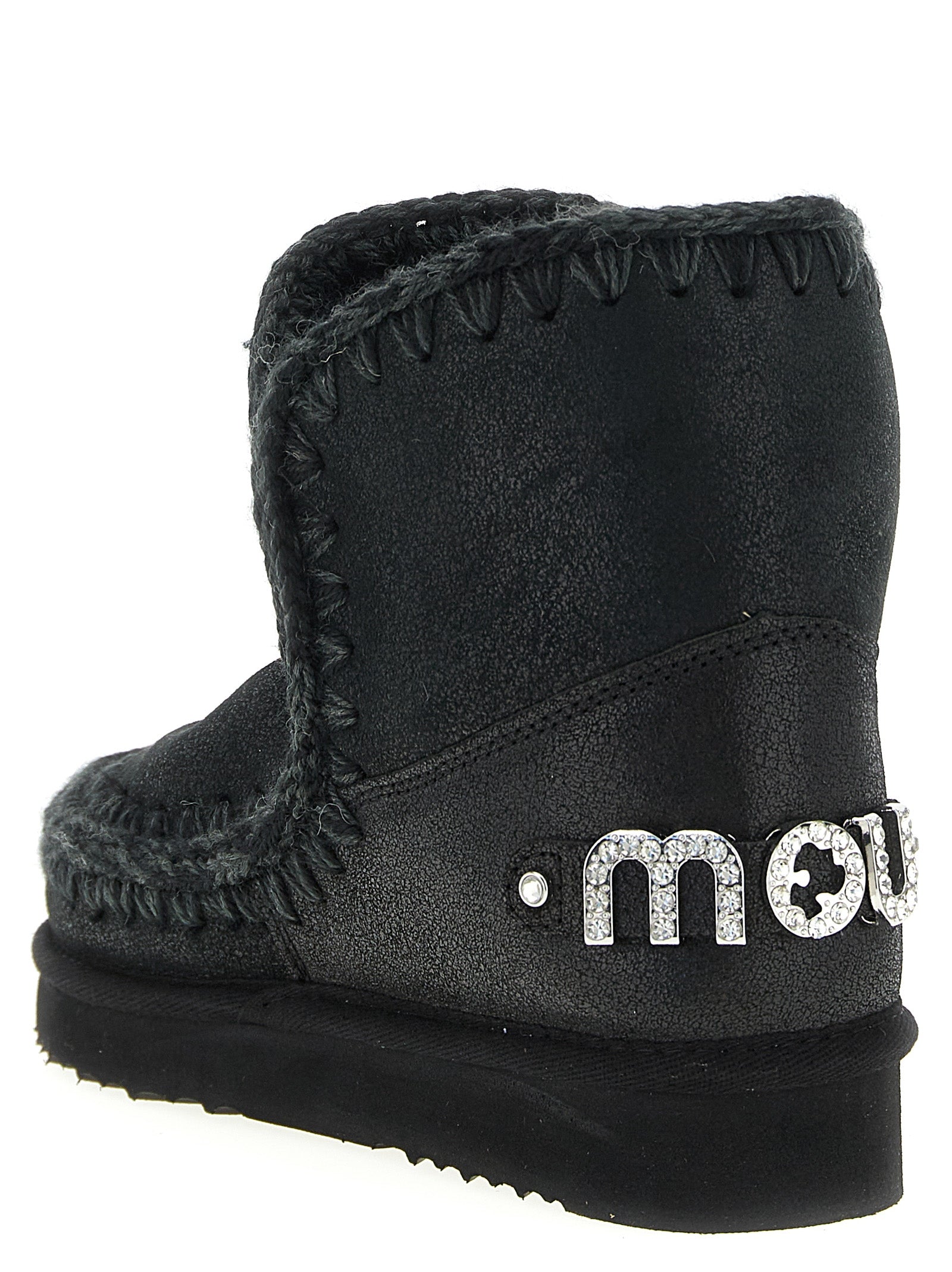 Mou Schwarze Stiefeletten aus Lammleder