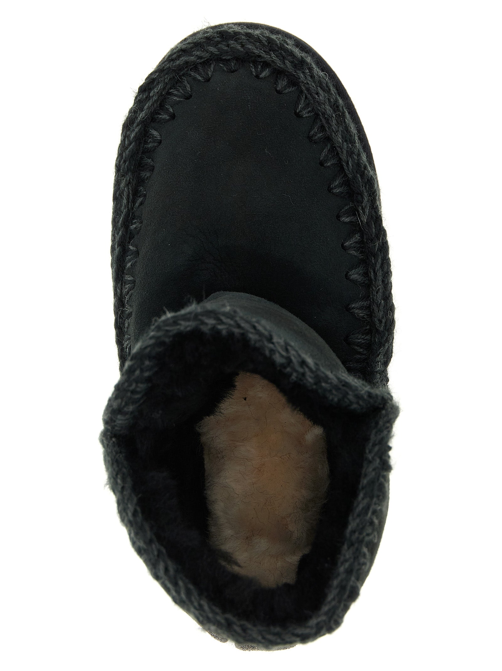 Mou Schwarze Lammleder-Stiefeletten