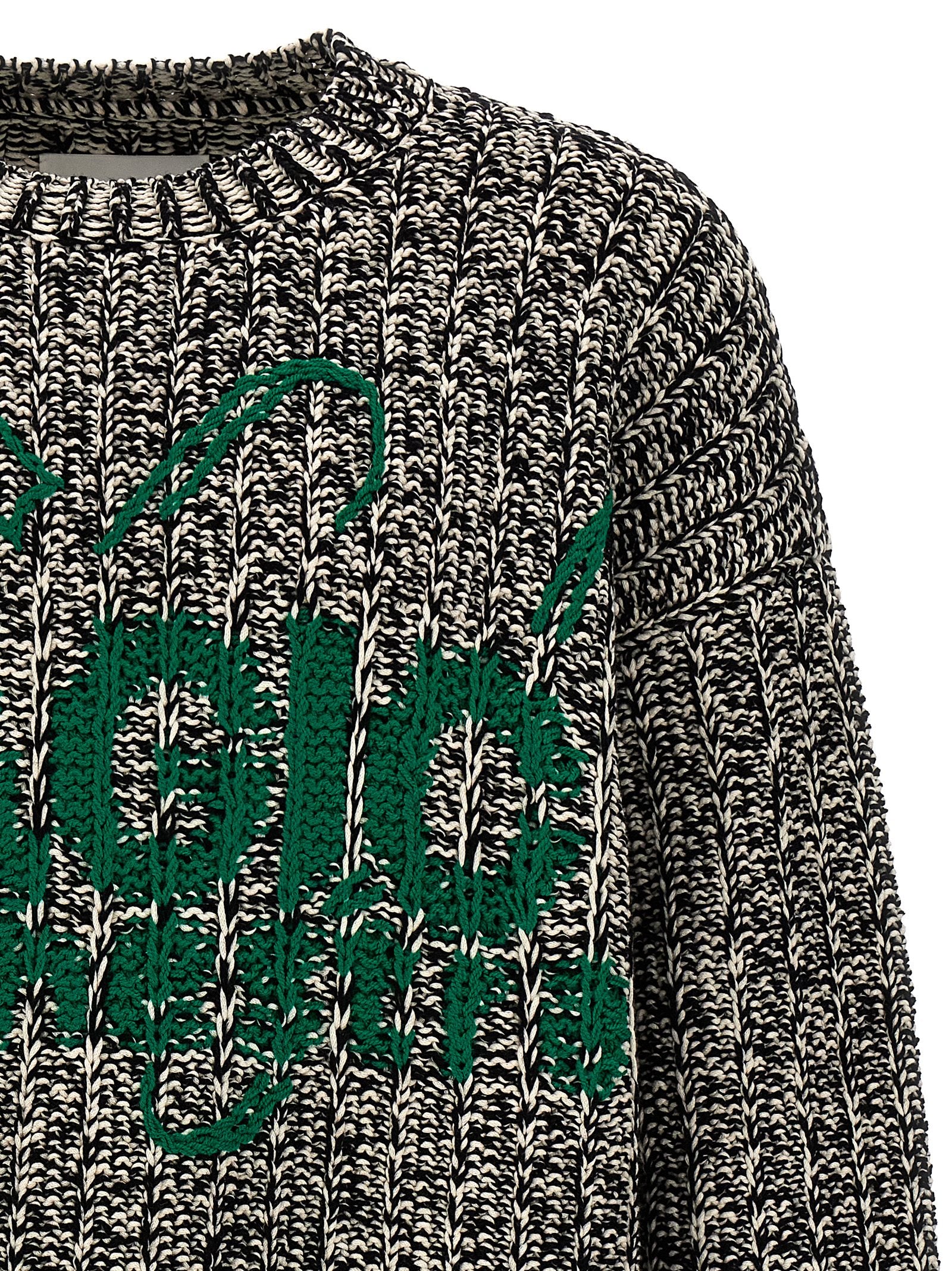 Jil Sander Mehrfarbige Wollstrickjacke
