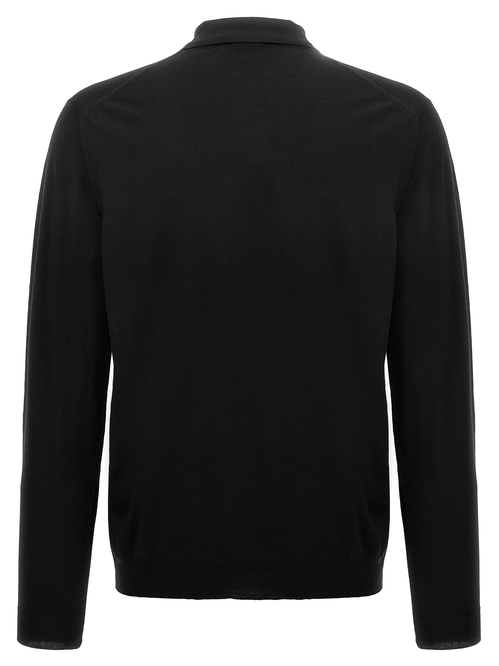 ZANONE Schwarzes Poloshirt aus reiner Schurwolle