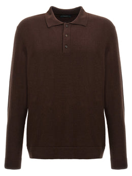 ZANONE Braunes Poloshirt aus reiner Schurwolle