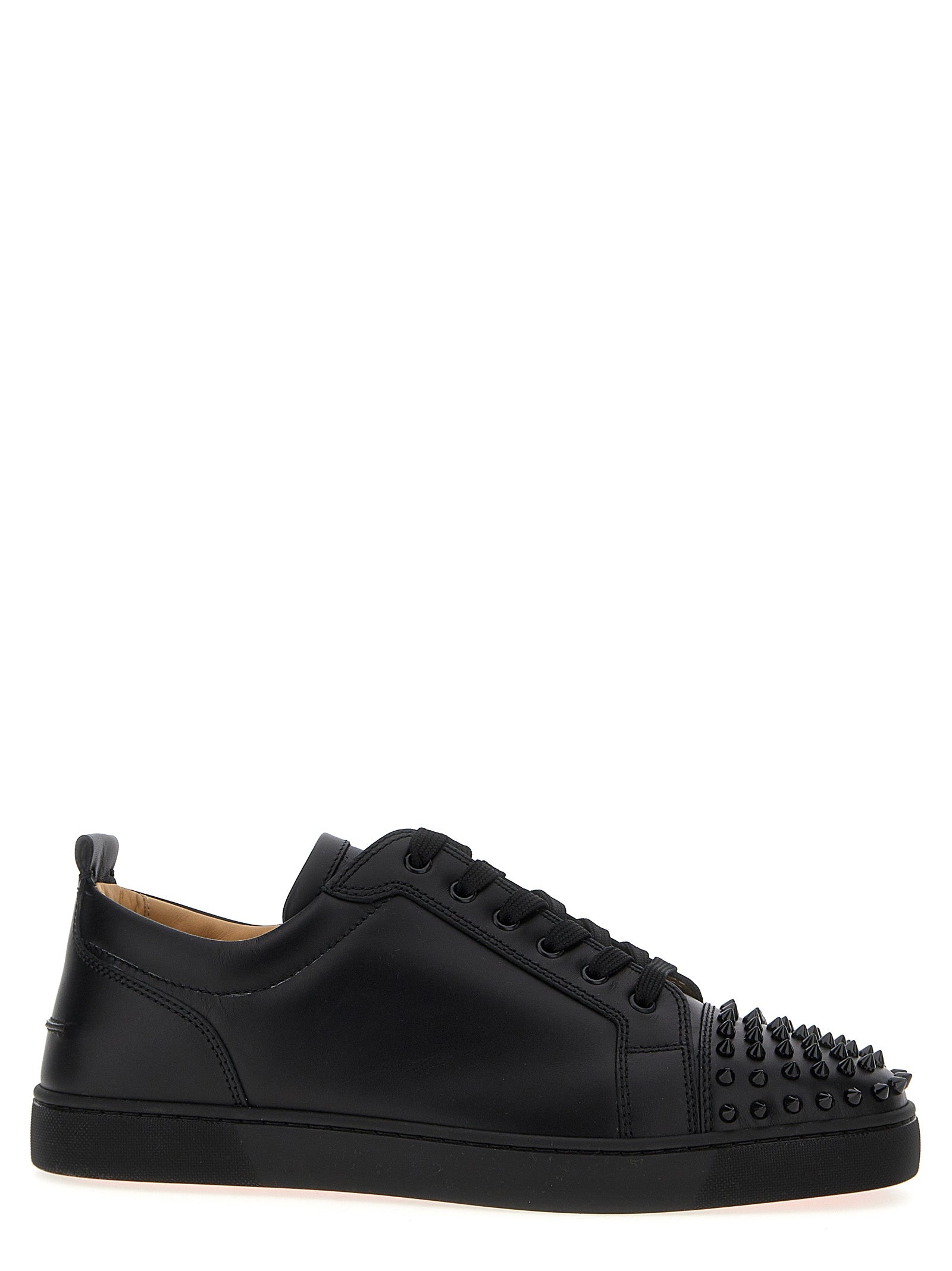 Christian Louboutin Schwarze Kalbsleder Low-Top-Sneaker