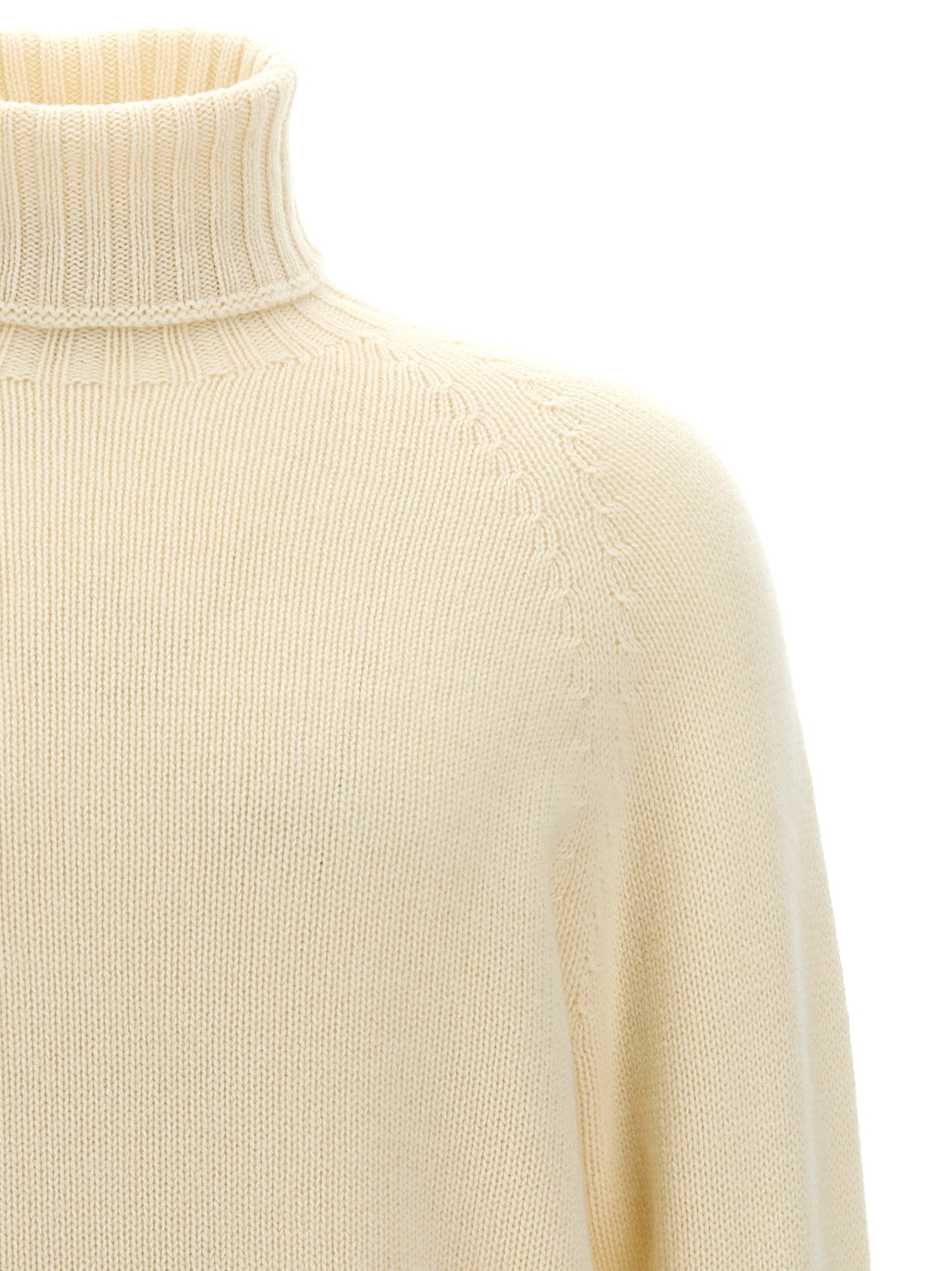 MA'RY'YA Weiße Wollstrickjacke
