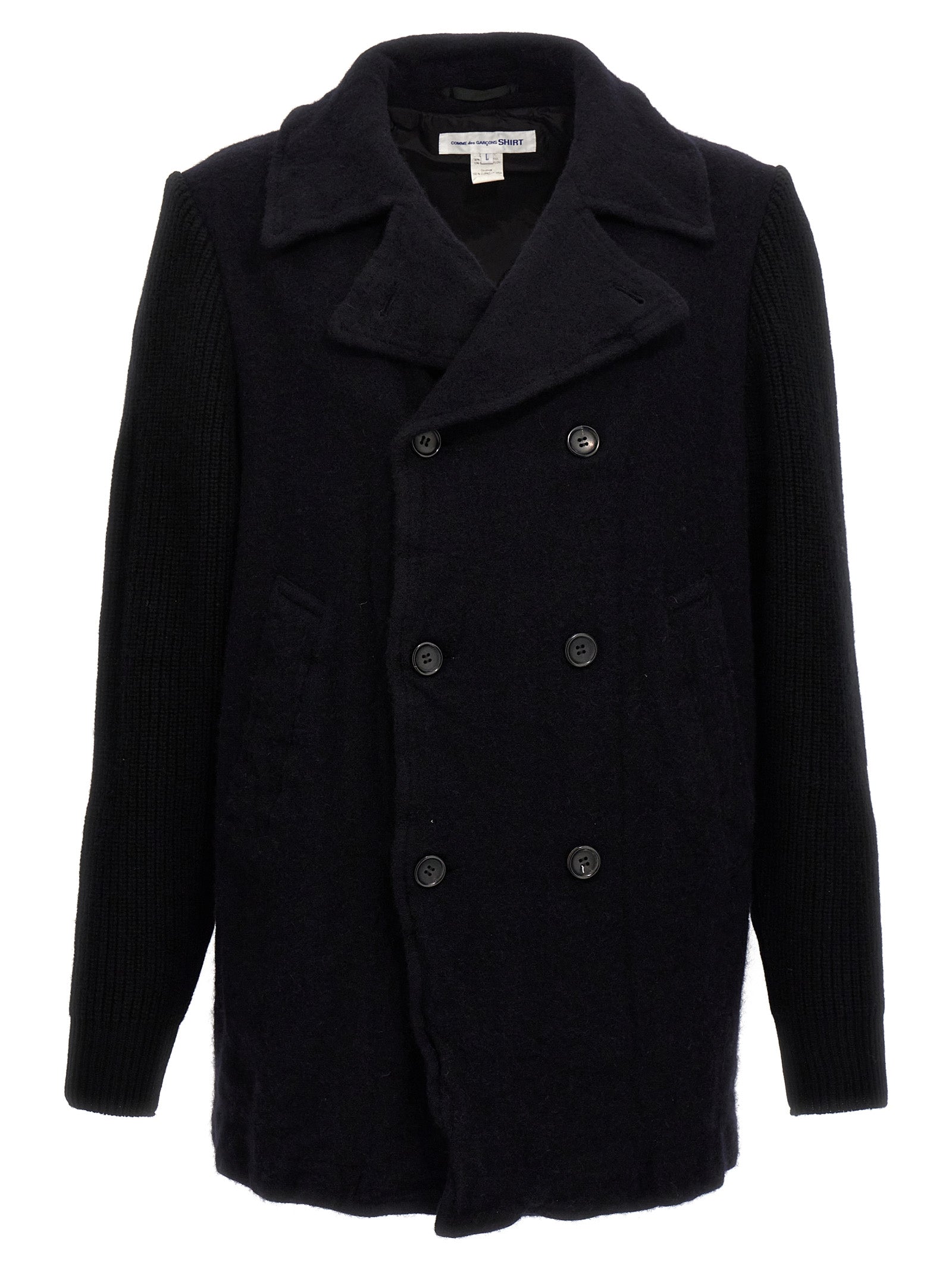 Comme Des Garçons Blauer Wollmantel
