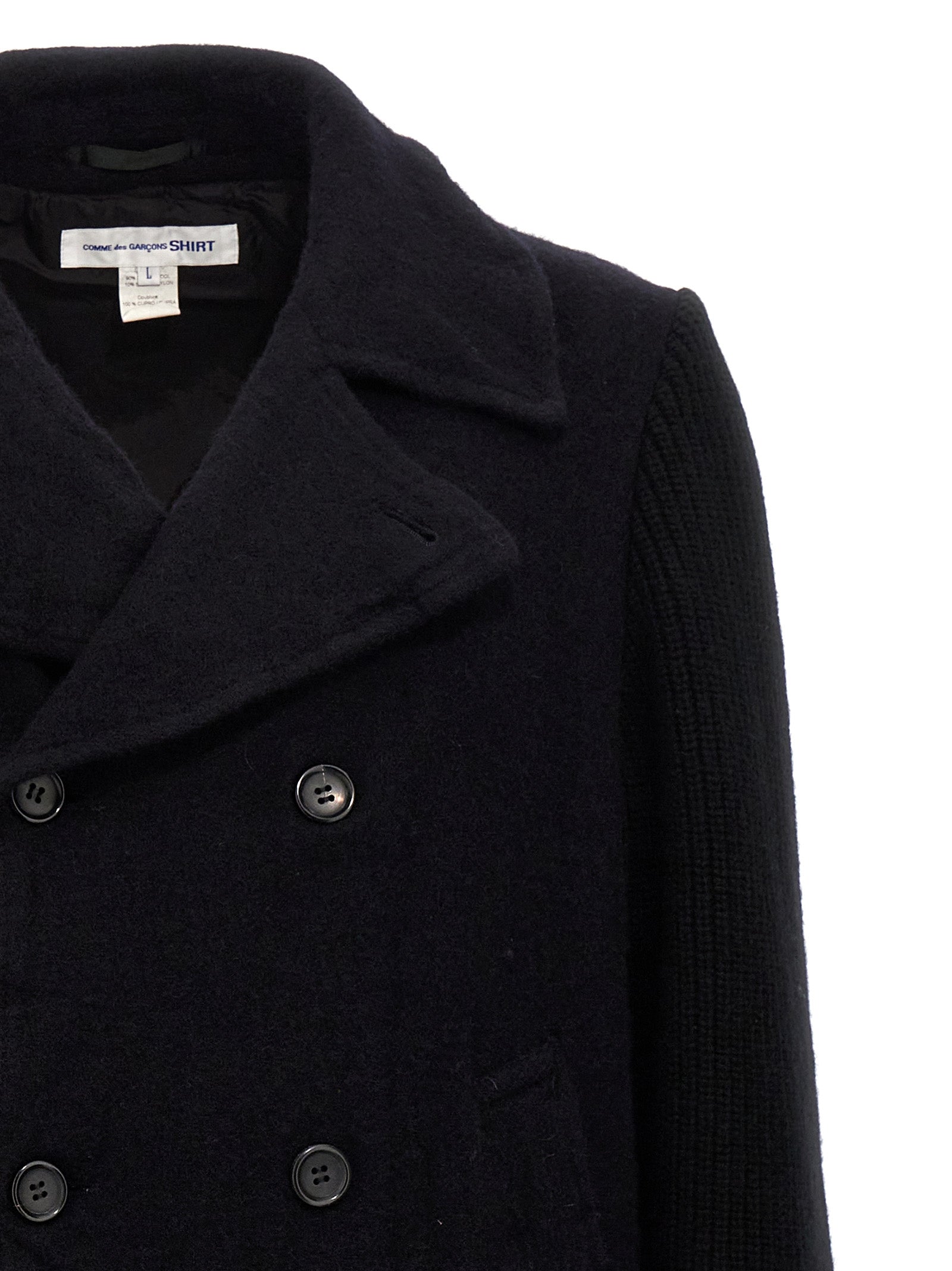 Comme Des Garçons Blauer Wollmantel