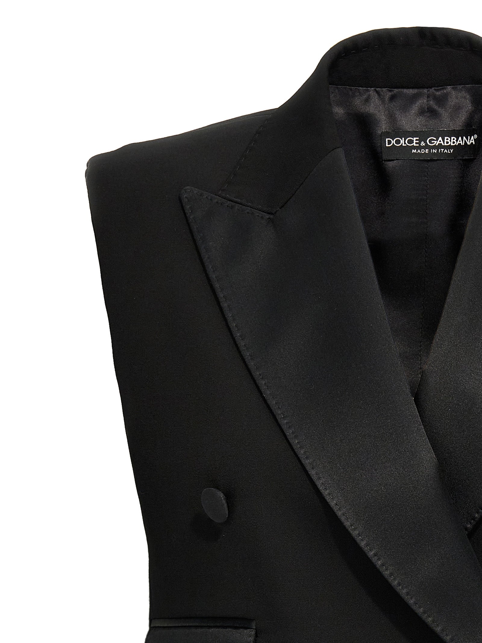 Dolce & Gabbana Schwarze ärmellose Seidenjacke
