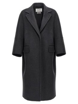 Max Mara Grauer Wollmantel aus reiner Schurwolle