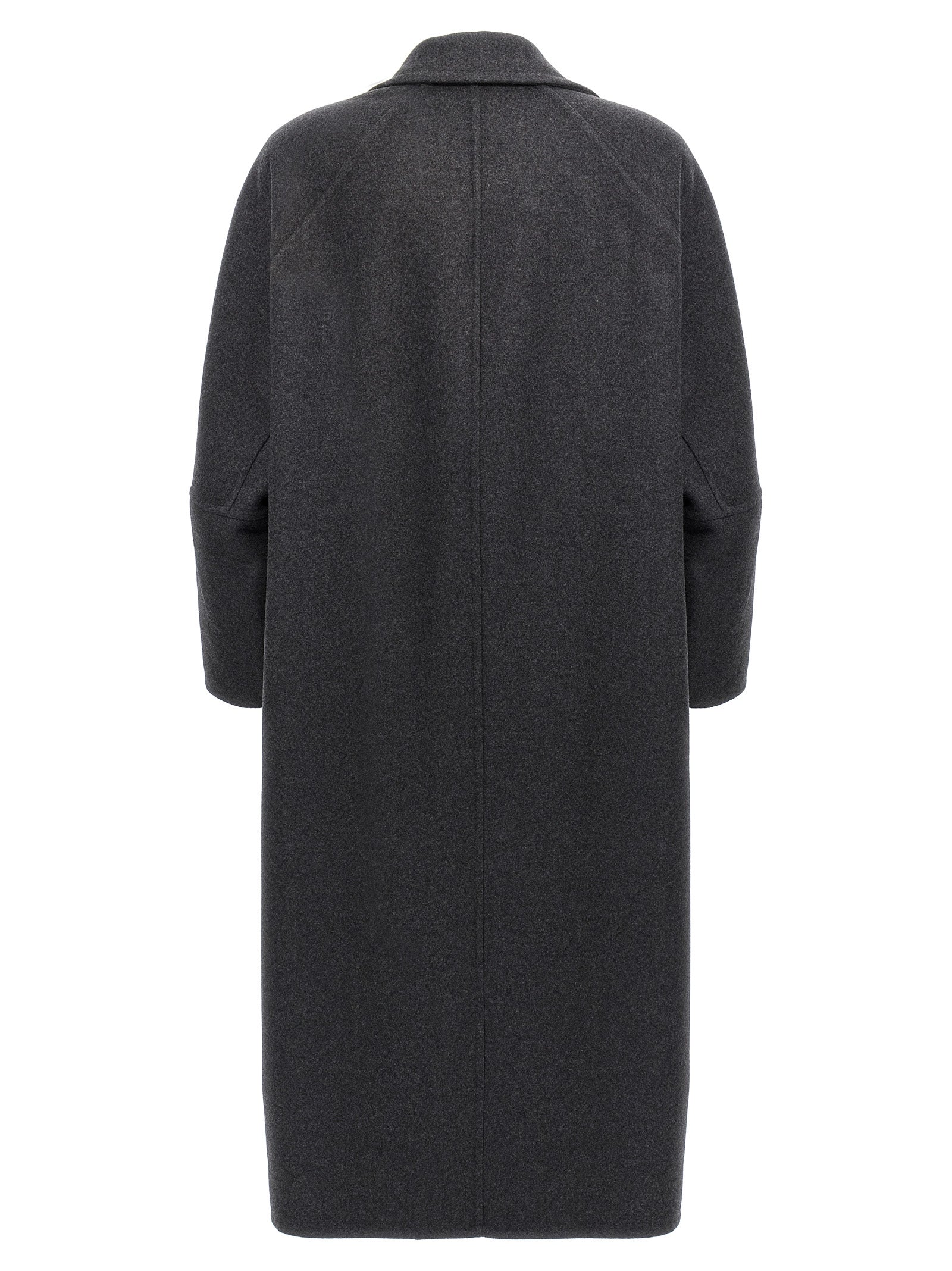 Max Mara Grauer Wollmantel aus reiner Schurwolle